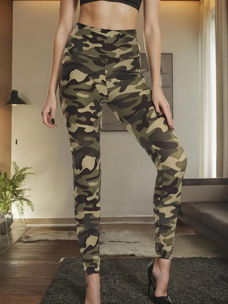 Camouflage High Waist Yoga Pants Women's Outdoor Skinny Elastic Leggings Belly Lift Hips Naked Yoga Fitness Pants