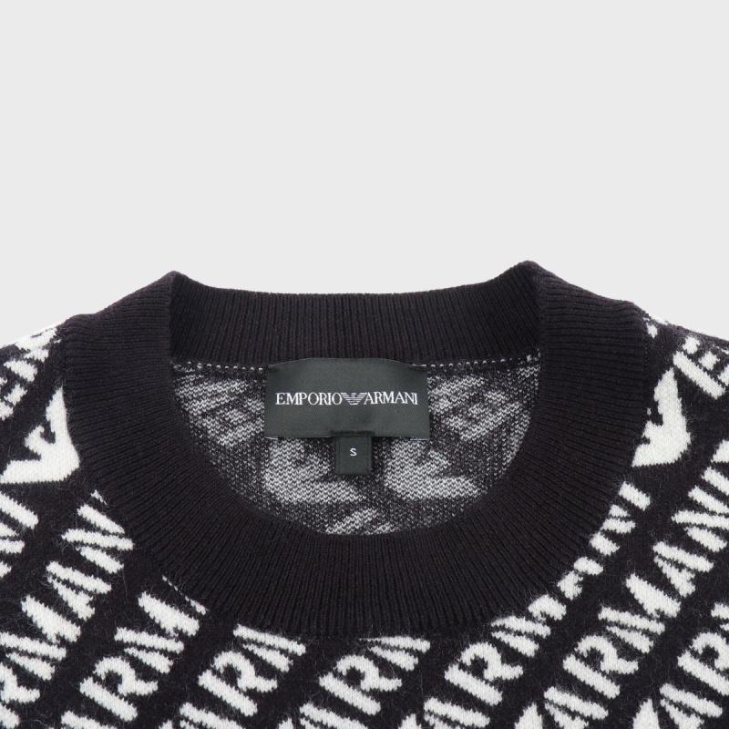 EMPORIO ARMANI Sweaters Men's Navy Blue White Crew Neck Moderate Other 6R1MU2-1MMKZ-F905