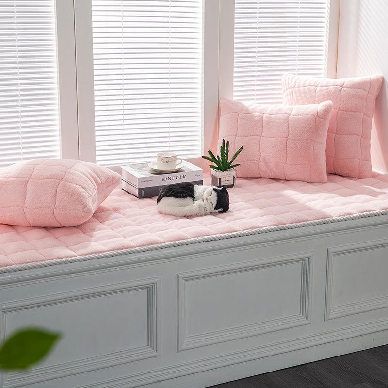 Yilanmeitu Plush Window Sill Cushion - Thick, Machine-Washable Tatami Mat for Bedroom & Balcony.