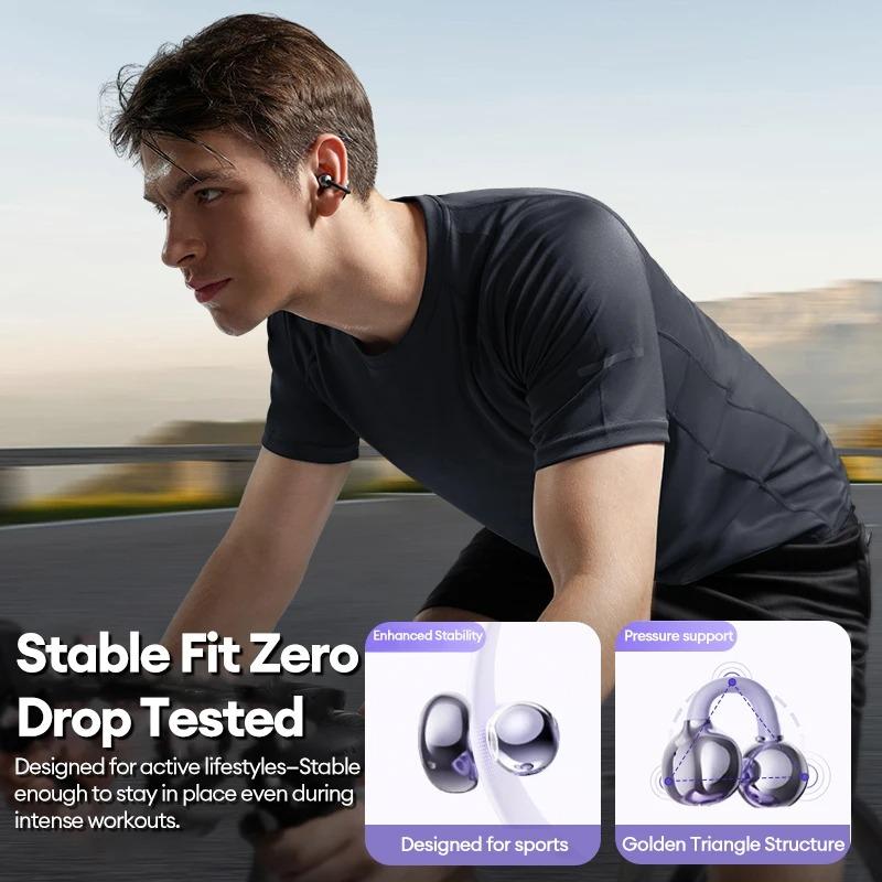 Cuffie Wireless Originali Lenovo LE302 Bluetooth 6.0 Auricolari con Clip da Orecchio Cuffie Sportive per Musica Stereo HIFI con Cancellazione del Rumore