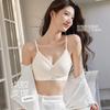 Small lace texture soft support women gather bra small chest no steel ring