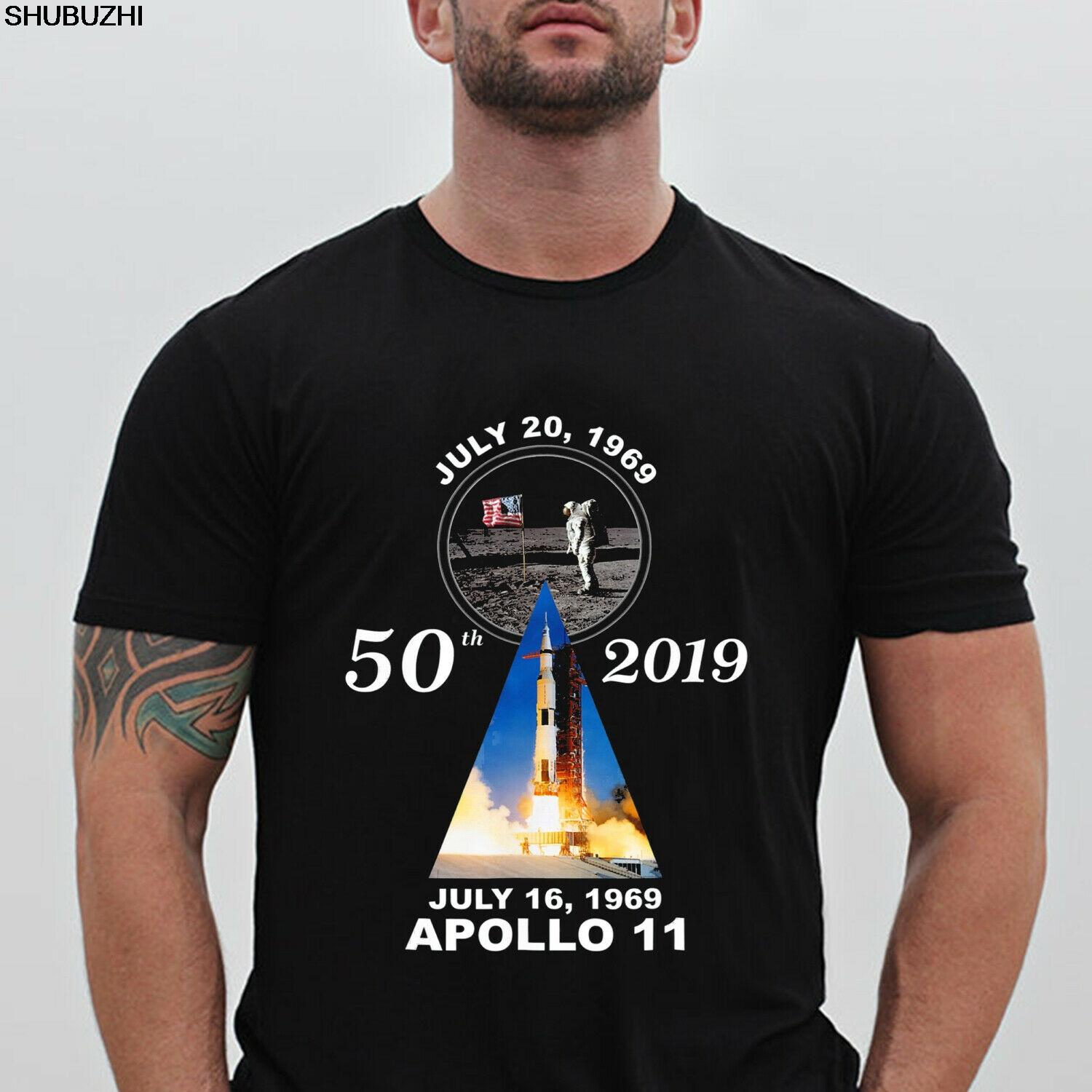 Apollo 11 50Th Anniversary Moon Landing TShirt Fashion Cotton Slim Fit Top Solid Color Company T Shirts S