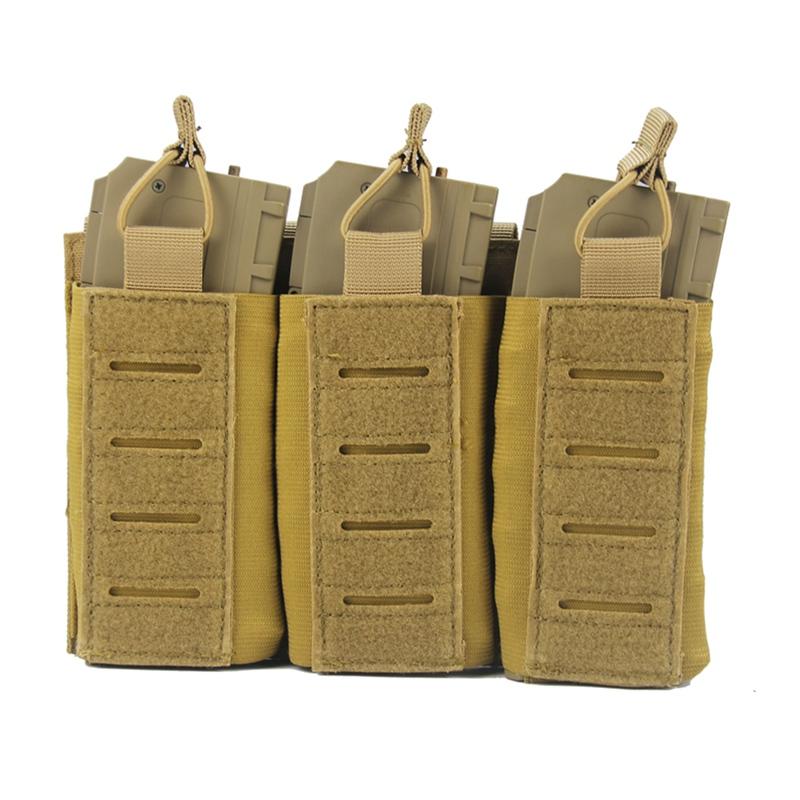 Molle Mag Pouch Tactical Magazine Pouch Elastic Open-Top Triple Mag Pouch Holder Carrier For M4 M14 M16 AK AR