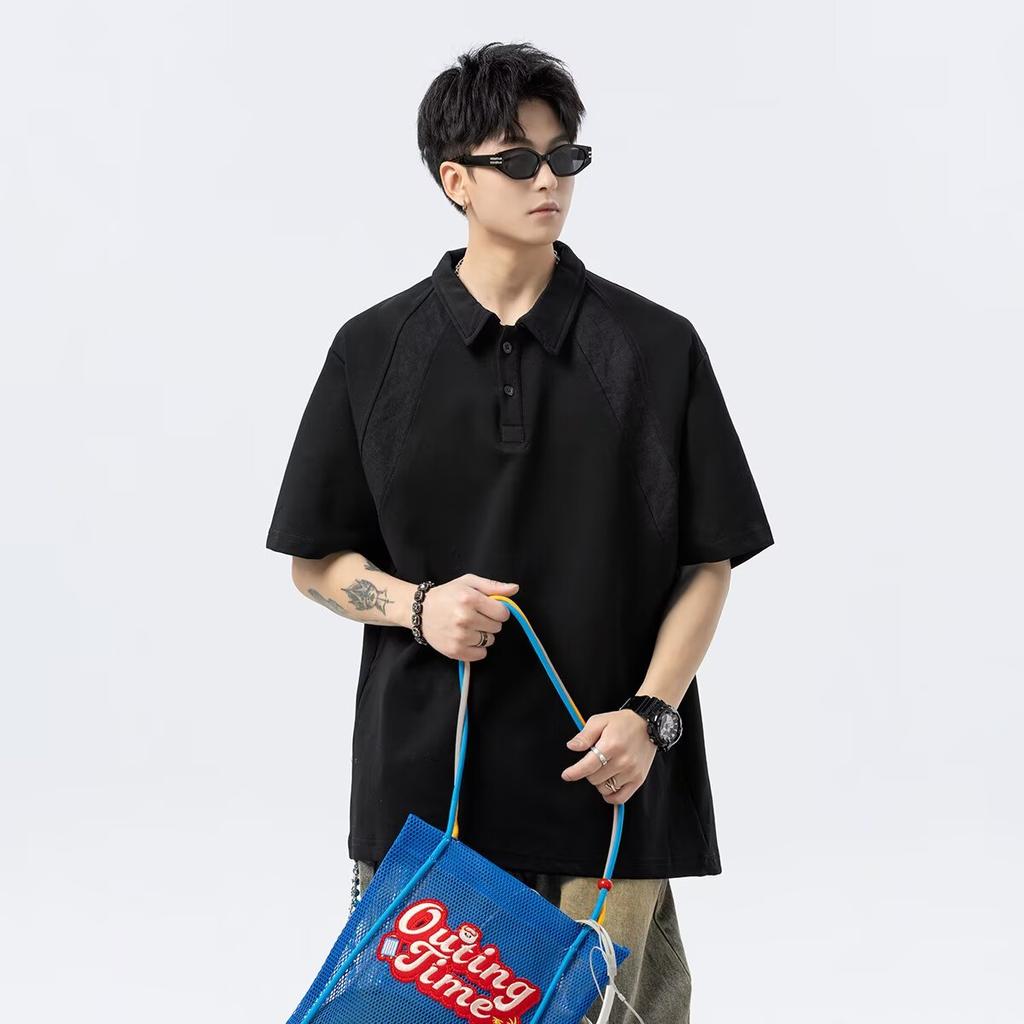 Lapel Short Sleeve Polo Shirt Men's Fashion Brand Summer T-shirt Korean Slim Fashion 2025 New All-Matching T-shirt Top