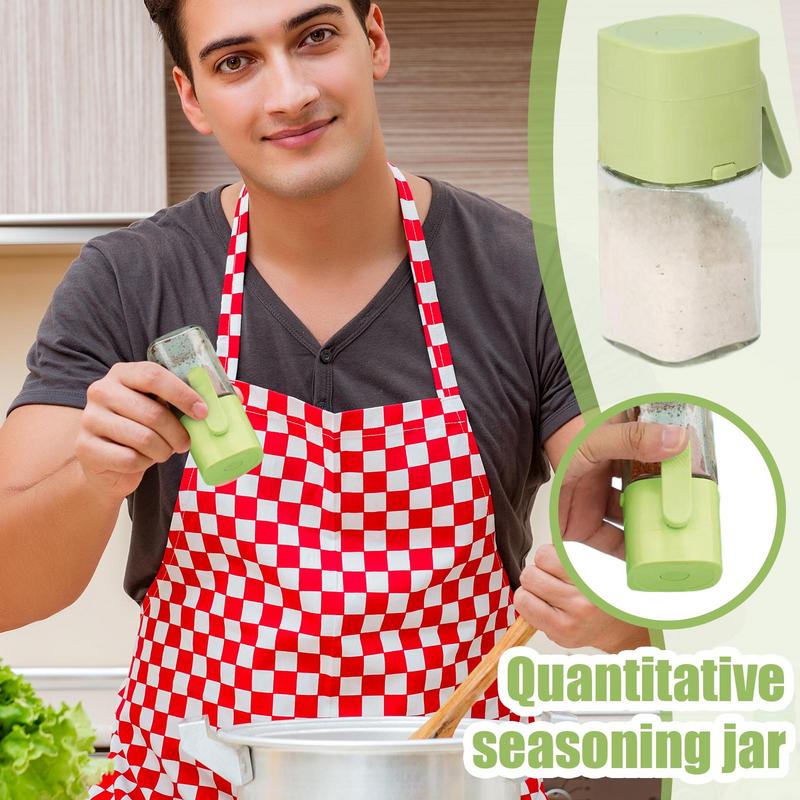 Glass Salt Shaker Quantitative Salt Dispenser Glass Jar Barbecue Frying Seasoning Precise Dispensing Bottle Home Condiment