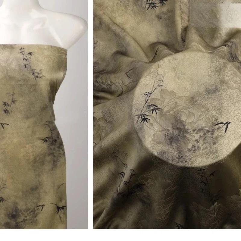 Chinese-style Imitation Silk Cloud Gauze High-end Fabric Soft Cotton Silk Printed Fabric DIY Cheongsam Dress Hanfu Clothing