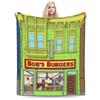 Bobs Funny B-Burgers Blanket Multi-size Soft Fuzzy Plush  Throw Blankets for Sofa Couch and Bed
