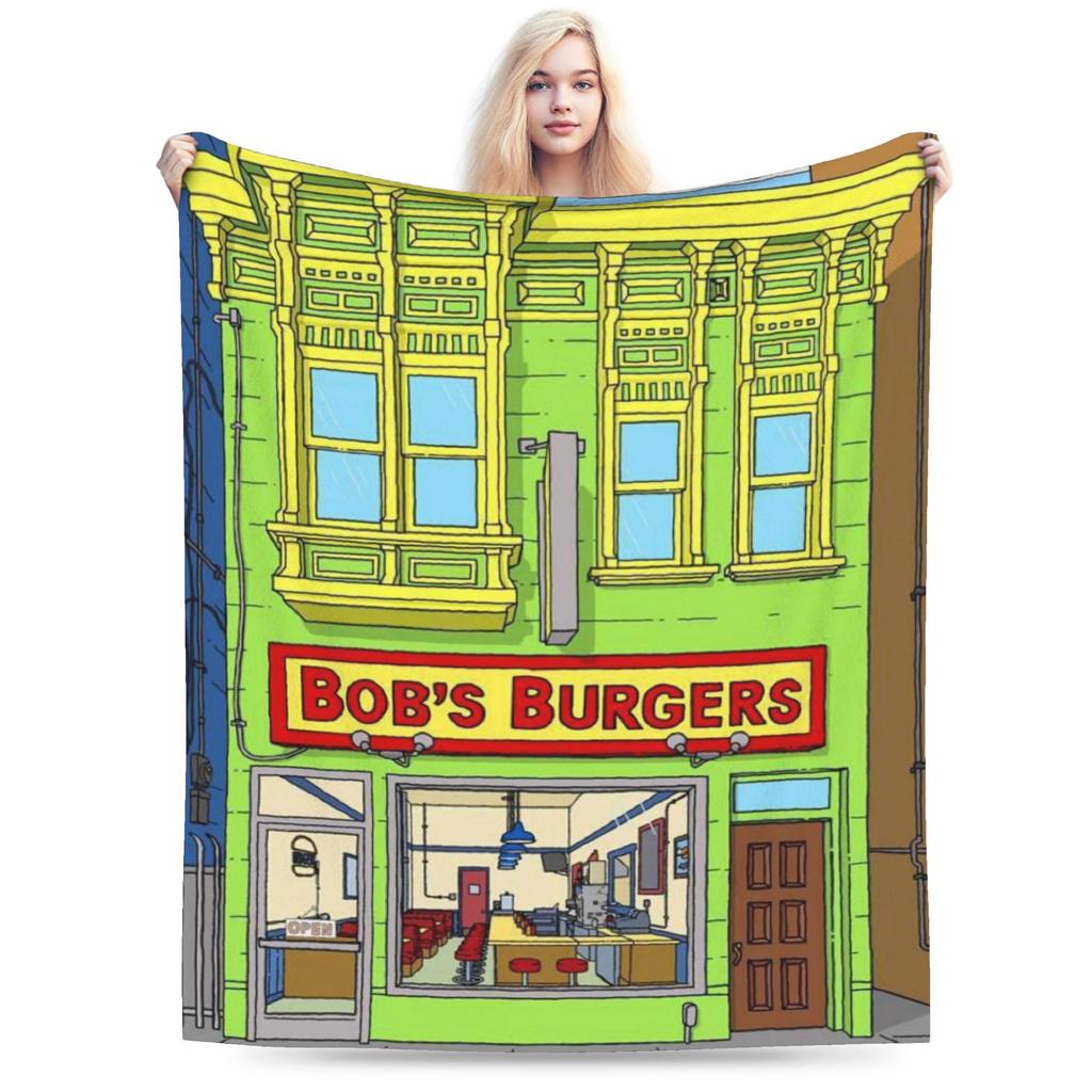 Bobs Funny B-Burgers Blanket Multi-size Soft Fuzzy Plush  Throw Blankets for Sofa Couch and Bed