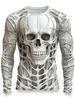 Autumn New 3D Skeleton Skulls Print Long Sleeve T Shirt Horror Skull Graphic Long Sleeve Clothes Vintage Cool Mens Clothing Tops