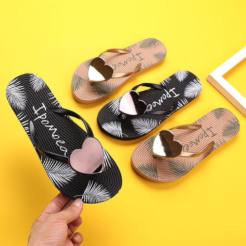fashion Summer Slippers Flat Sandals for Women Beach Slipper Shoes Woman Pink Lover Open Toe Flip Flops Clear Women Outdoor Beach Slides