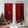 2D Flat Printing 2pcs Merry Christmas Popular Curtain Festive Snowflakes and Pine Branches Versatile 100% Polyester Without