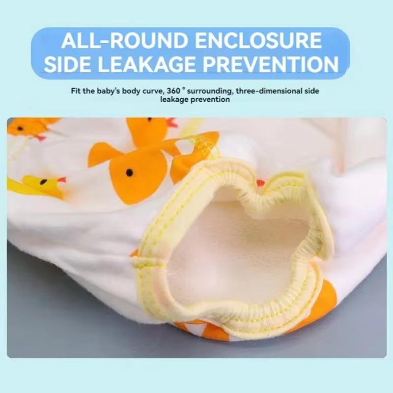 Baby Cotton Learning Pants, Newborn Diaper Pocket Cloth Waterproof Breathable Training Pants Baby Washable Cartoon Diaper Pants