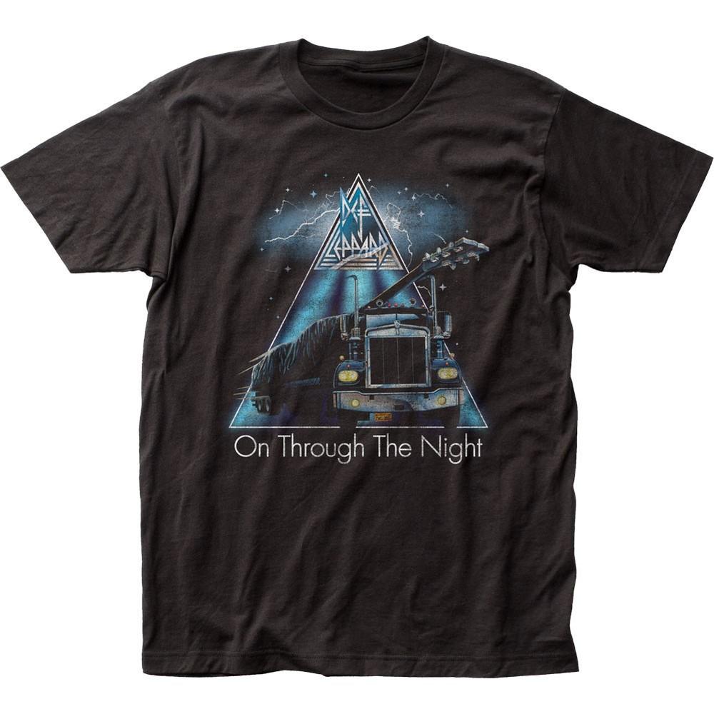 Def Leppard On Through The Night Mens T Shirt Music Classic Rock Band Tee Black Unisex T-Shirt XXXL