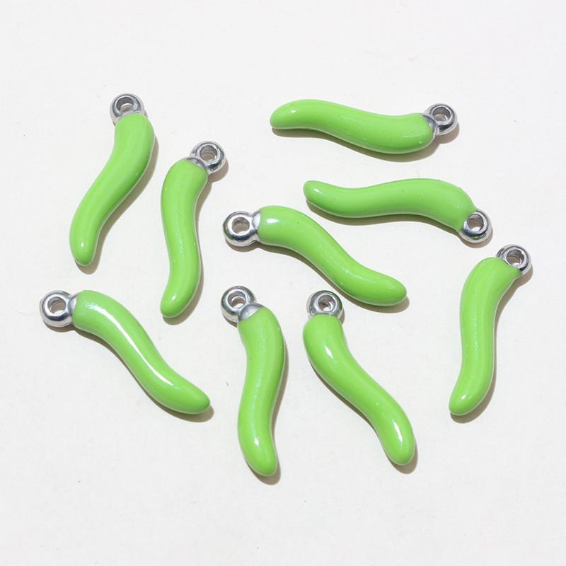 10pcs Enamel Chili Pepper Pendant Charms Stainless Steel  DIY Jewelry Making Accessories for Earrings Necklace Bracelet