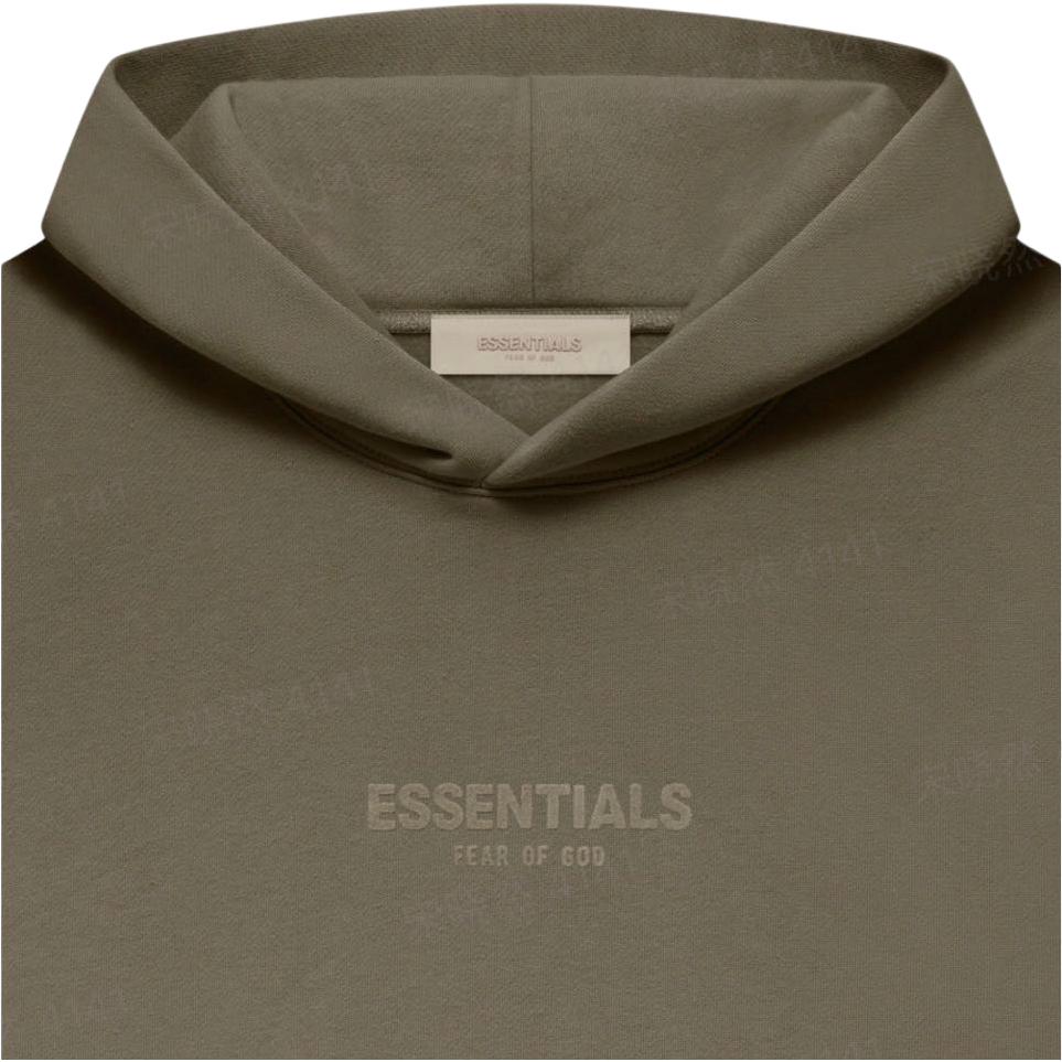 Fear of God Essentials Fleece Hoodie With Logo Print Unisex Tops Mocha FOG-FW22-603