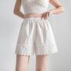26 Summer Women's Pure Cotton Lace Trim Hanfu Safety Shorts – Anti-Exposure, Loose Fit, Outdoor Wear, White