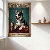 Vintage Whiskey Dog Metal Sign 'That's What I Drink Whiskey' Anthropomorphic Dog Tin Poster for Bar Pub Home Wall Decor 8x12 Inc