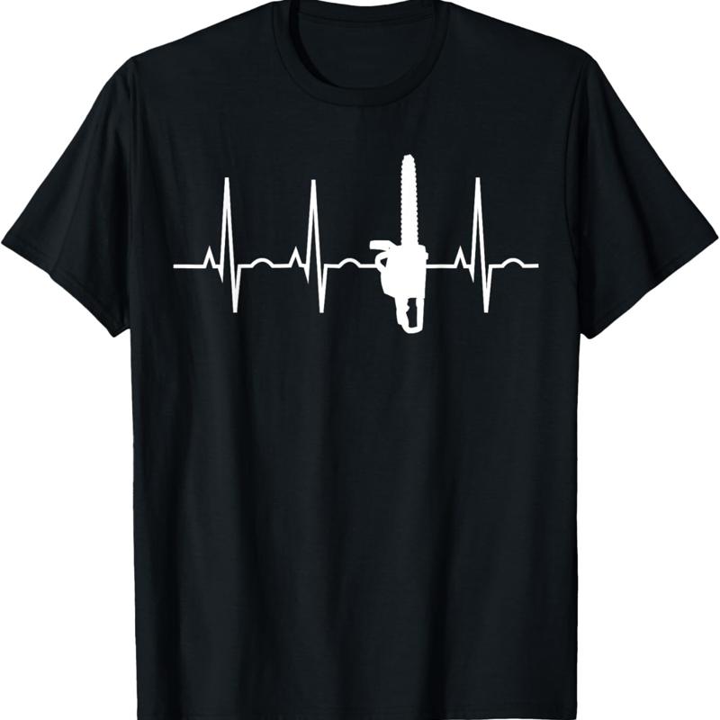 

Lumberjack Chainsaw Heartbeat for Arborists T Shirt - Men s Summer Cotton Graphic Tee S разноцветный