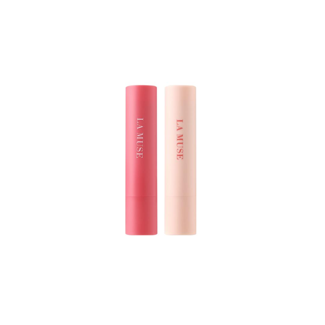 LA MUSE Delicious Plumping Lip Plumper Peach Veil + Sparkling Pink