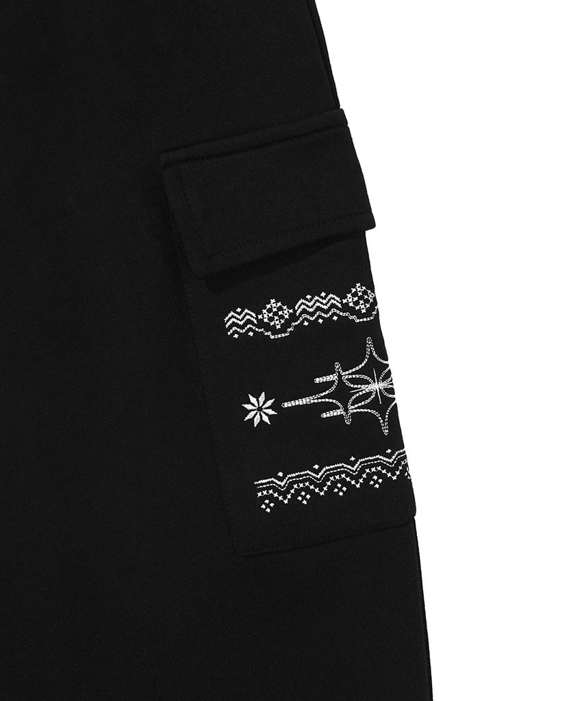 GAKKAI UNIONS Nostar One-Pleat Balloon Sweat Cargo Pants Black