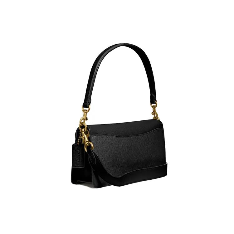 Coach Tabby Polished Pebbled Leather Dionysus Shoulder Bag Women's Black (Unisex) Shoulder Bags 73995 B4LJ