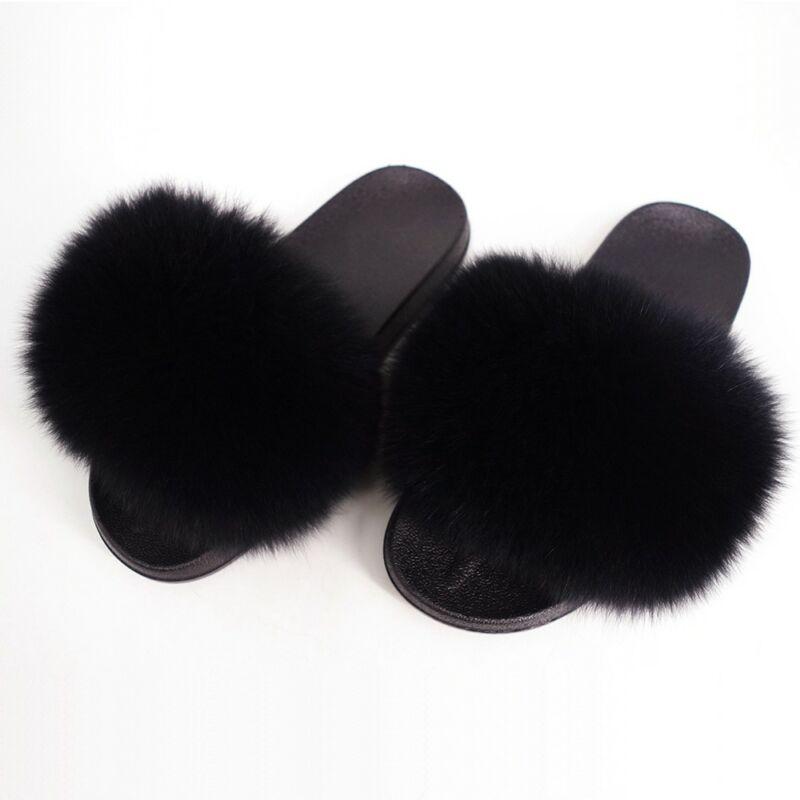 Elegant And Comfortable Women's Girls' Fur Slides With Soft Fuzzy Furry Slippers