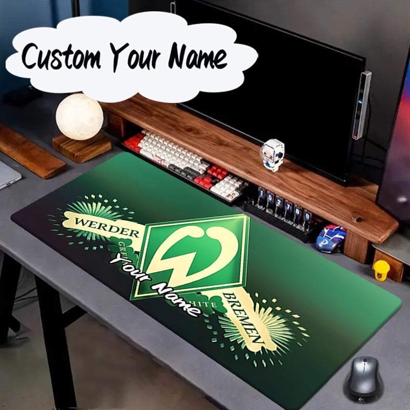 Custom Name Mouse pad Green And White Werder Mouse pad, Gaming Mouse Pad, keyboard pad, Desk Decor for computer notebook Fan Birthday Gift