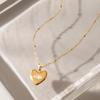 Wanxing 18K Gold-Plated Stainless Steel Marquise Zircon Devil's Eye Heart Pendant Necklace for Women