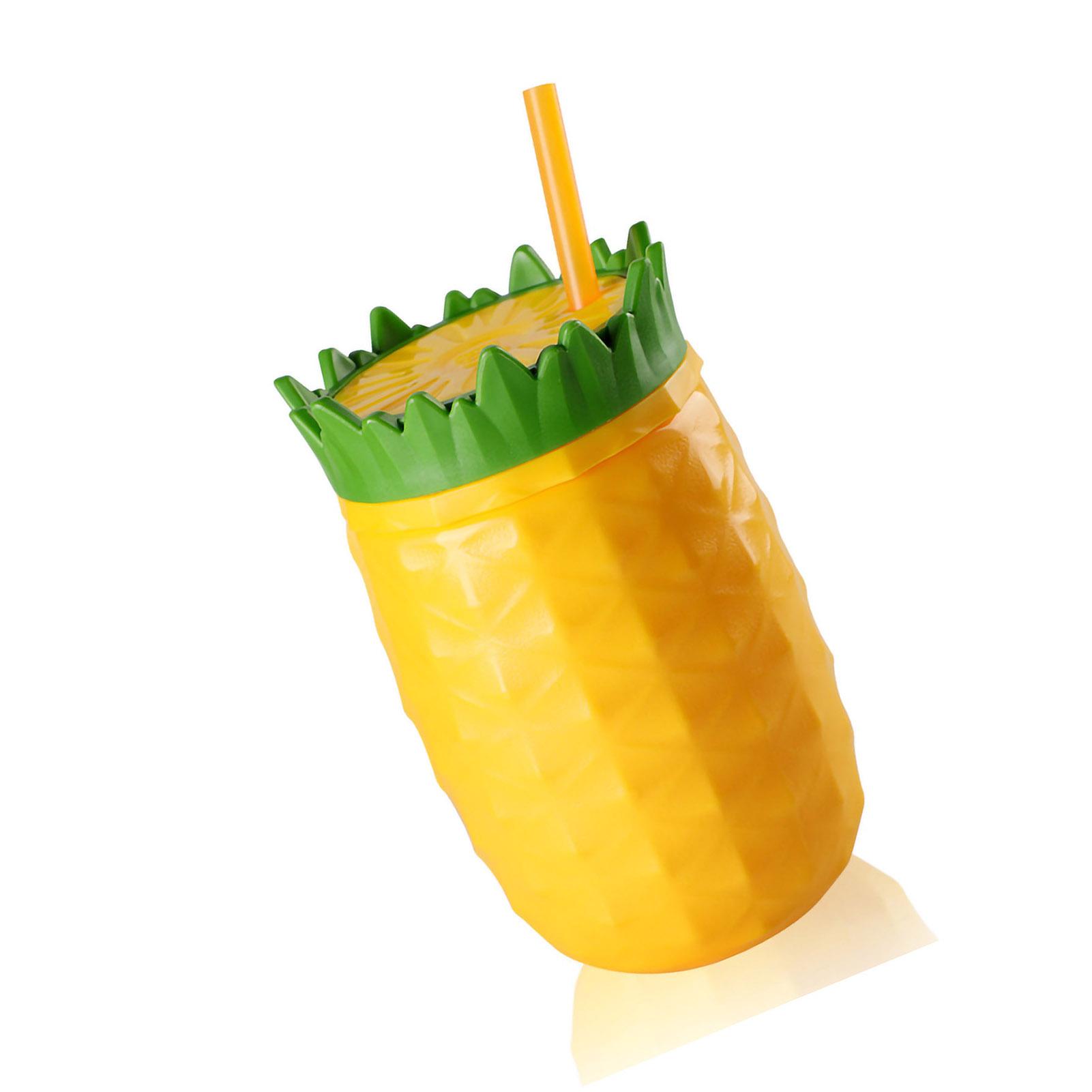 Fruit Shape Cup Double Layer Straw Cold Insulation Leakproof Plastic Cup for Summer Type3 300mL 500mL 300mL-500mL