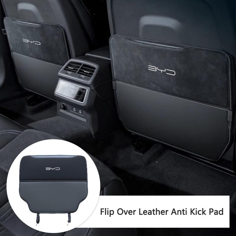 Car Seat Back Anti Kick Pad Leather Protector Mat Prevent Dirty For BYD Han Tang Ev Song Plus Seal Dolphin Atto 3 Yuan Accessory