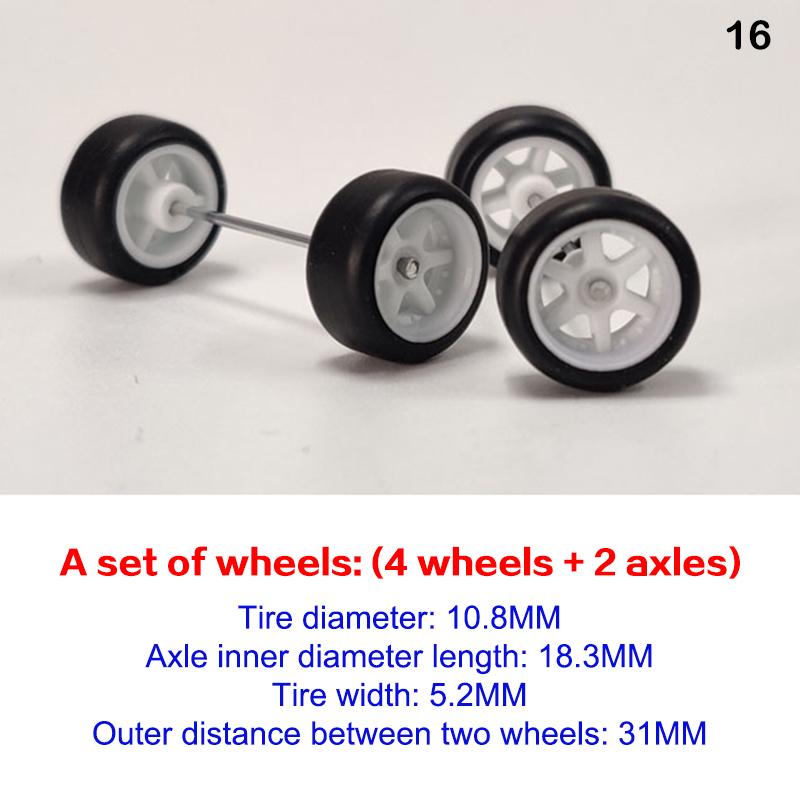 

4шт/набір 1:64 масштабних колеса для модифікованих деталей автомобіля Hotwheels 31mm білий