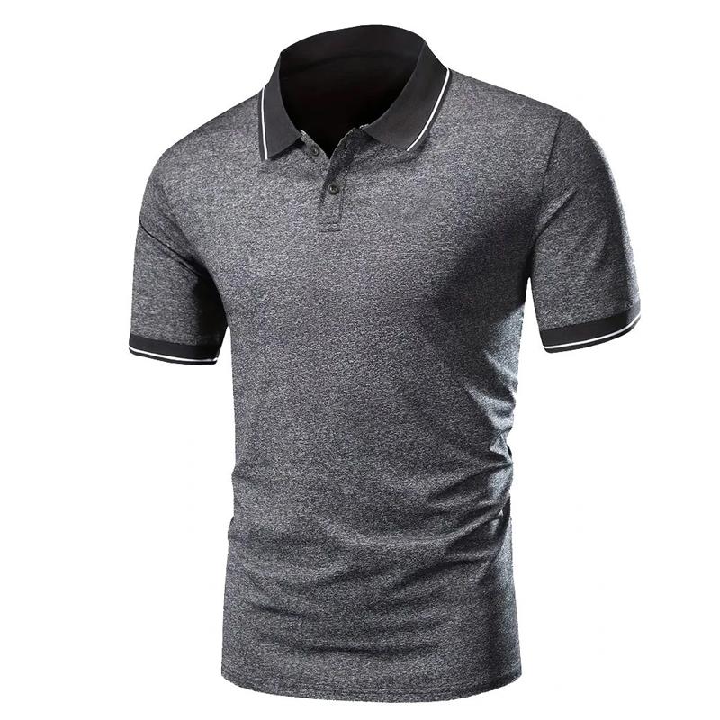 Spring Summer Men Clothes Short Sleeve Lapel Golf Polo Shirt Men Business Casual Fashion Medium Elasticity Sport Polo Shirt