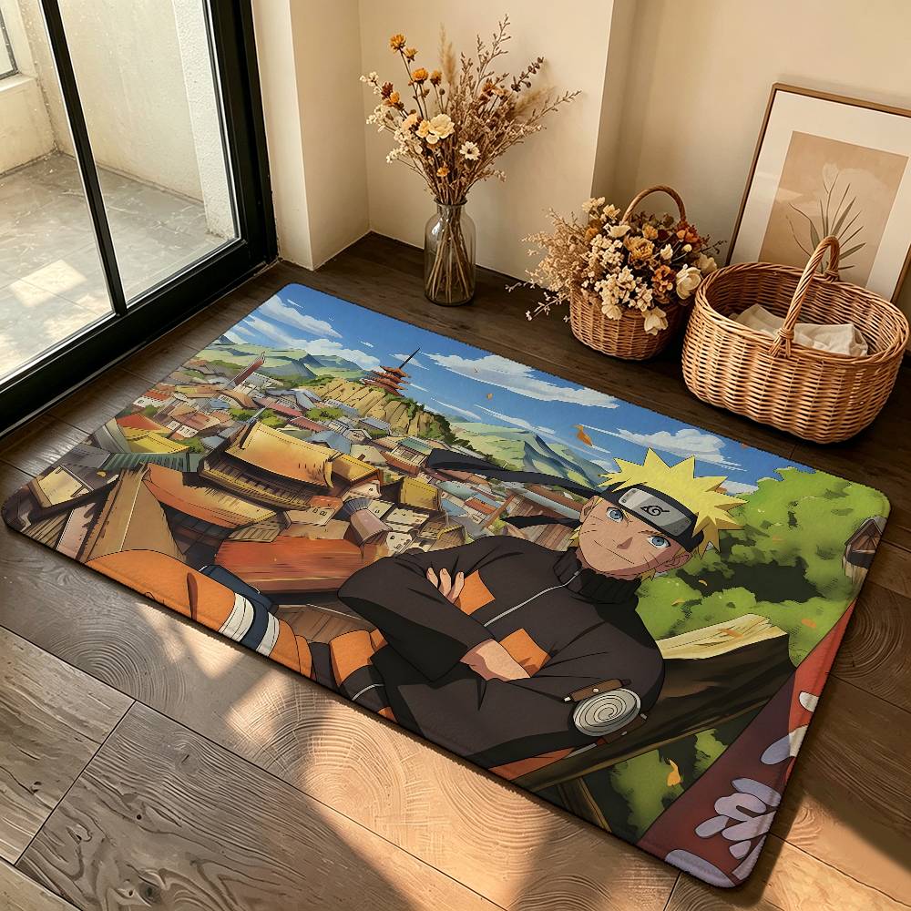 Anime N-Naruto-S Carpet Bathroom Anti-slip Mat Door Mat Home Decoration Mat Entrance Door Mat Scratch-resistant Door Mat