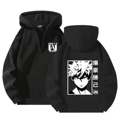 My Hero Academia Japanese Anime Harajuku Hoodies Kawaii Manga Graphic Zipper Coats Printed Streetwear Sweatshirts Unisex Pullovers Tops