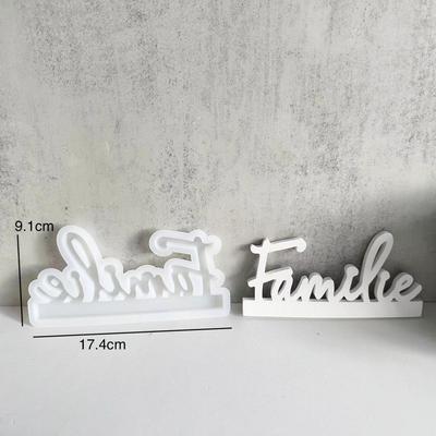 Famiglia Lettere Inglesi Candeliere Stampo in Silicone Portacandele Fai da Te Stampo in Cemento Gesso Stampini per Ornamenti in Resina Decorazione per la Casa