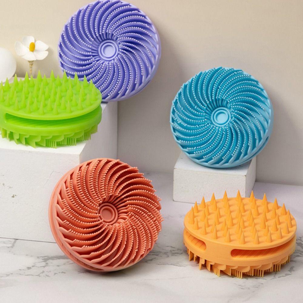 Double-sided Soft Bristle Shower Brush Silicone Bath Brush New Body Shampoo Brush  For Exfoliation