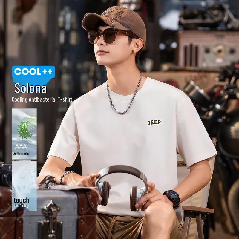 JEEP Men s 3A Anti-bacterial Cool-touch Loose Fit T-Shirt L