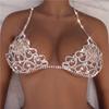 Sexy body chain, chest chain, fashionable luxury, heart-shaped rhinestone, lingerie set, nightclub clothing