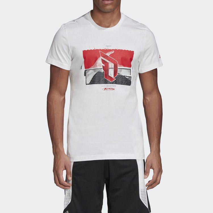 Adidas T Shirts Men's White Crew Neck Moderate Straight Fit GD6598