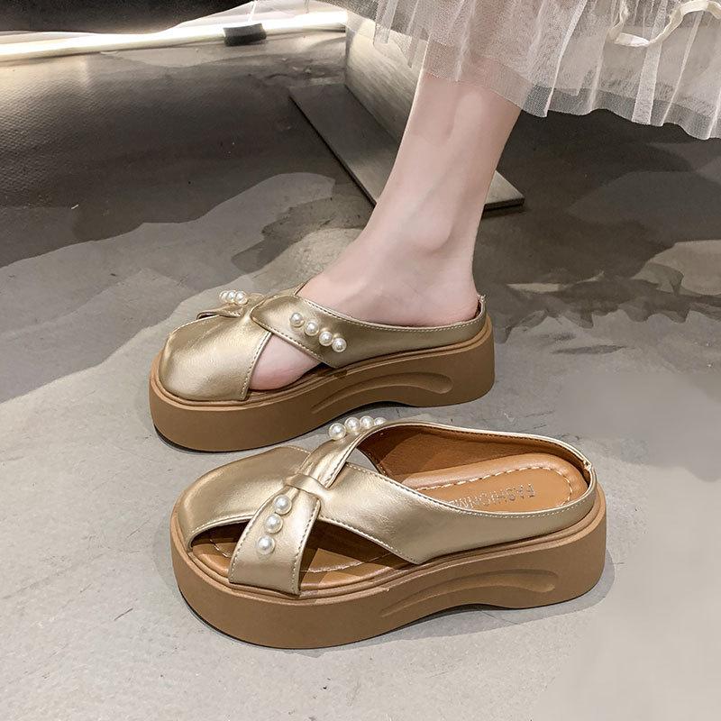 Dicksohlige Ein-Pedal-Taschenkopf- und Halbslipper, Kinder-Sommer-Oberbekleidung Hohlrock 2025 neue beliebte coole Slipper