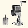 Hand-Cranked Stainless Steel Vegetable and Fruit Slicer with Suction Cup