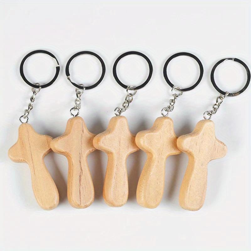 5 ks Klíčenka Dřevěné řemesla Kroužek na klíče od auta Ozdoba na zavěšení na batoh Držák na klíče na šperky