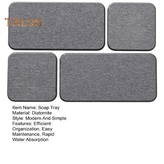 4Pcs Water Absorbing Stone Tray Instant Dry Sink Coasters Kitchen Sponge Hand Soap Tray & Toothbrush Holders for Bathroom Counter