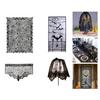 Cobweb Lace Table Runner and Rectangular Mantel Scarf Cover for Holiday Party Decoration, Black Spiderweb Mantel Scarf