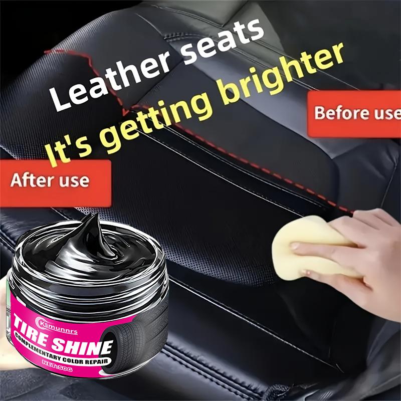 Automotive Interior Polishing Paste - 50g, Car Care Kit for Plastic & Leather, Black Tire Gloss Wax, Refurbishing Cream