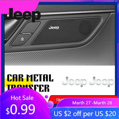 For Jeep 2/5/10pcs 3D Aluminum Car Interior Decoration Stickers For Jeep Renegade Wrangler JK Compass Cherokee Patriot Auto S