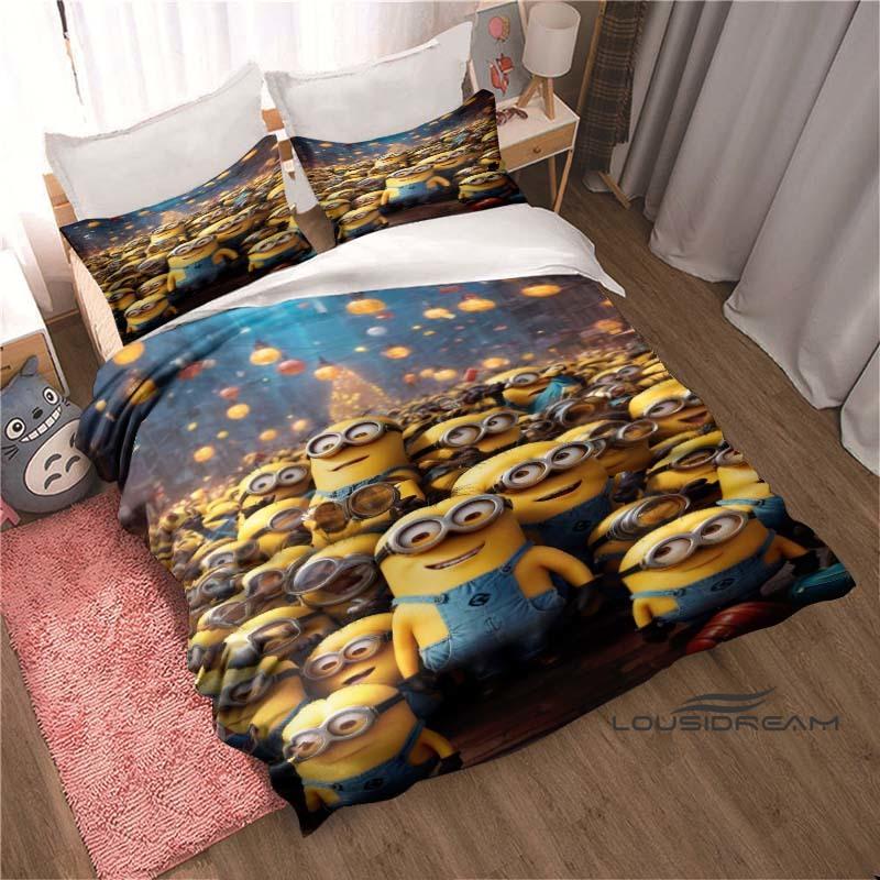 Cartoon (Despicable Me) Printed Bedding Set — Duvet Cover & Pillowcase Set — A Deluxe Gift for Teens, Girls, and Boys