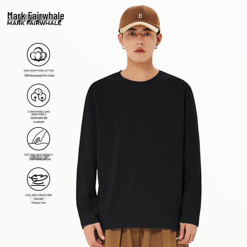 

Mark Fairwhale Men s 200g Heavyweight Cotton Long Sleeve T-Shirt 4XL