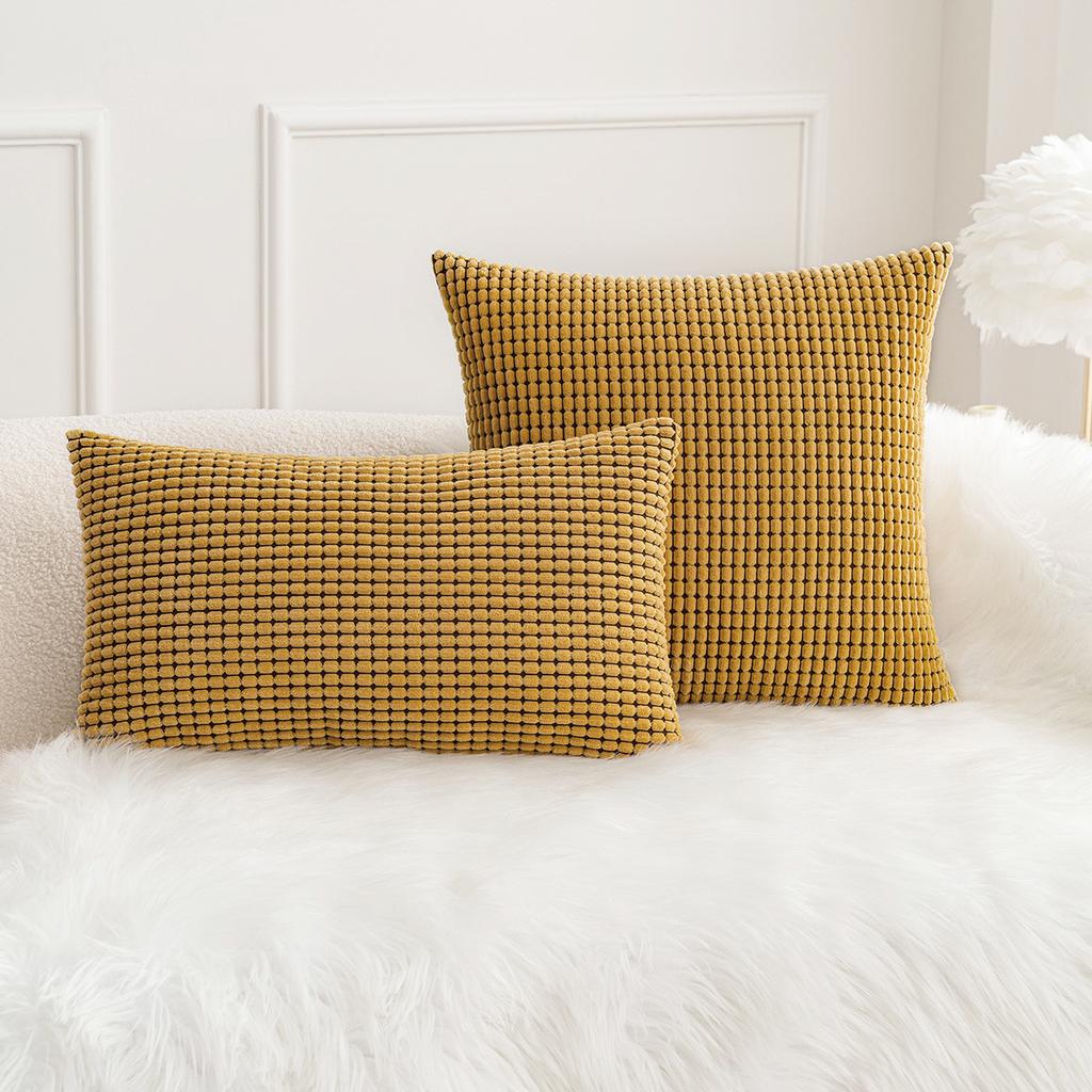 Nordischer Ins Stil Maiskorn Sofa Plüsch Kissenbezug Einfarbiger Stoff Zuhause Bettseite Rückenlehnenkissen Ohne Kissenkern