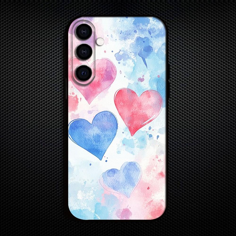 Süßes Herz Ästhetisches Muster Handyhülle Für Samsung Galaxy A73/A72/A71/A70/A53/A52/A51/Andere Weiche Schwarze Hülle